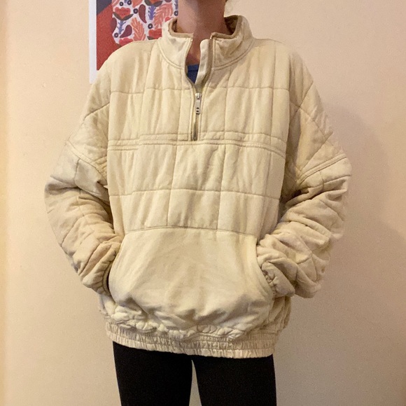 Cotton On Body Tops - Yellow Quilted Quarter Zip Fleece